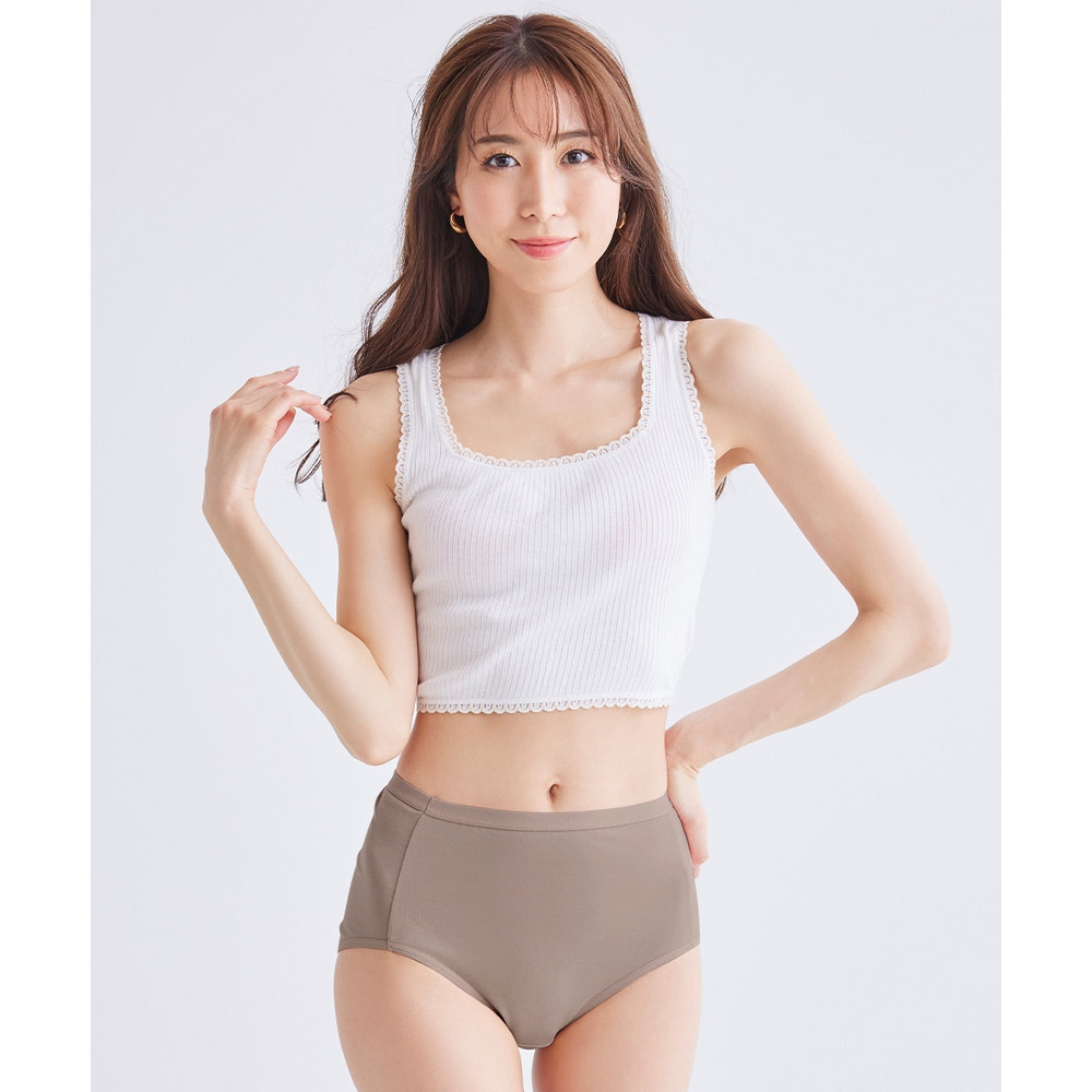 綿混ストレッチ シンプル深ばき丈ショーツ3枚組11