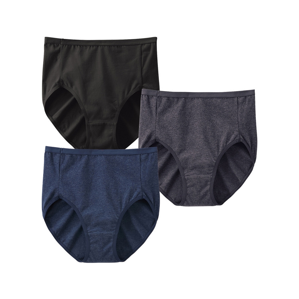 綿混ストレッチ シンプル深ばき丈ショーツ3枚組1