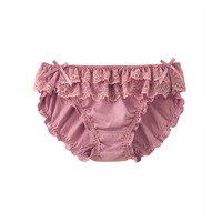 綿100％天竺　フリルレースショーツ