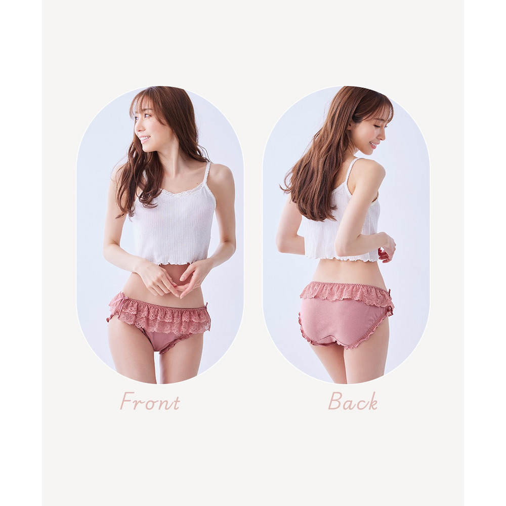綿100%天竺 フリルレースショーツ10