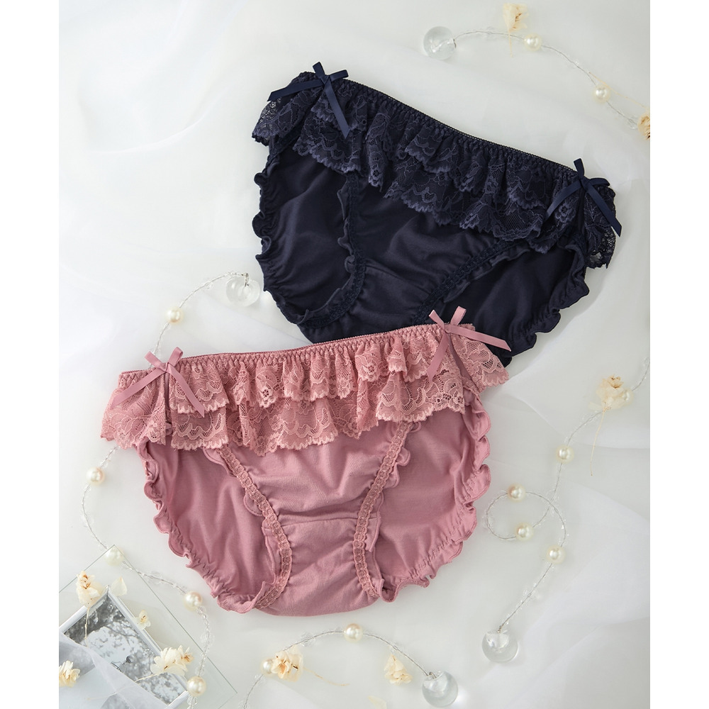 綿100%天竺 フリルレースショーツ13