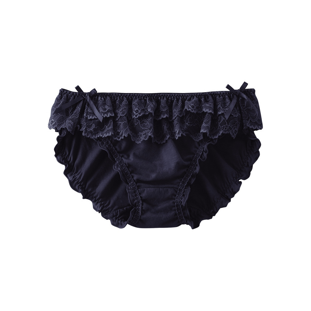 綿100%天竺 フリルレースショーツ1