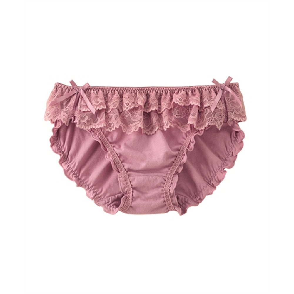綿100%天竺 フリルレースショーツ1