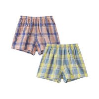 綿100％　お腹すっぽりトランクスショーツ2枚組（サッカー生地）