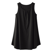 綿混吸汗速乾　裾フレアーチュニック丈タンクトップ