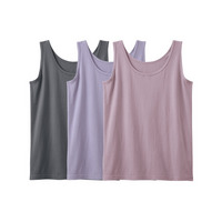 綿混吸汗速乾　ゆったりタンクトップ3枚組