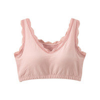 綿混　細幅レースハーフトップ