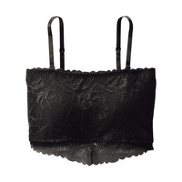 綿混　ストラップ取り外しできるレーシーチューブトップ