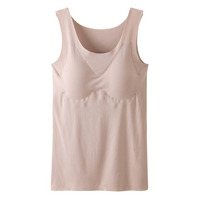 ＧＵＮＺＥ　キレイラボ　完全無縫製　綿混タンクトップ（カップ付）