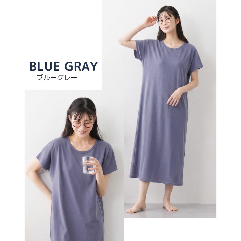 3秒ルームワンピース(綿混・フレンチ袖)11