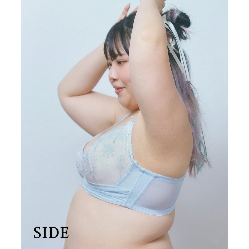 【グラマープリンセス】しっかりホールド・美胸キーパー3/4カップブラジャー(チュールデザイン)13