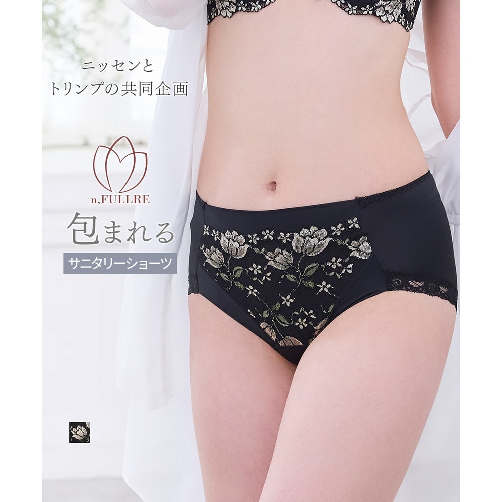 サニタリーやや深ばき丈コーディネートショーツ（チューリップ柄）（トリンプ）（n，FULLRE）