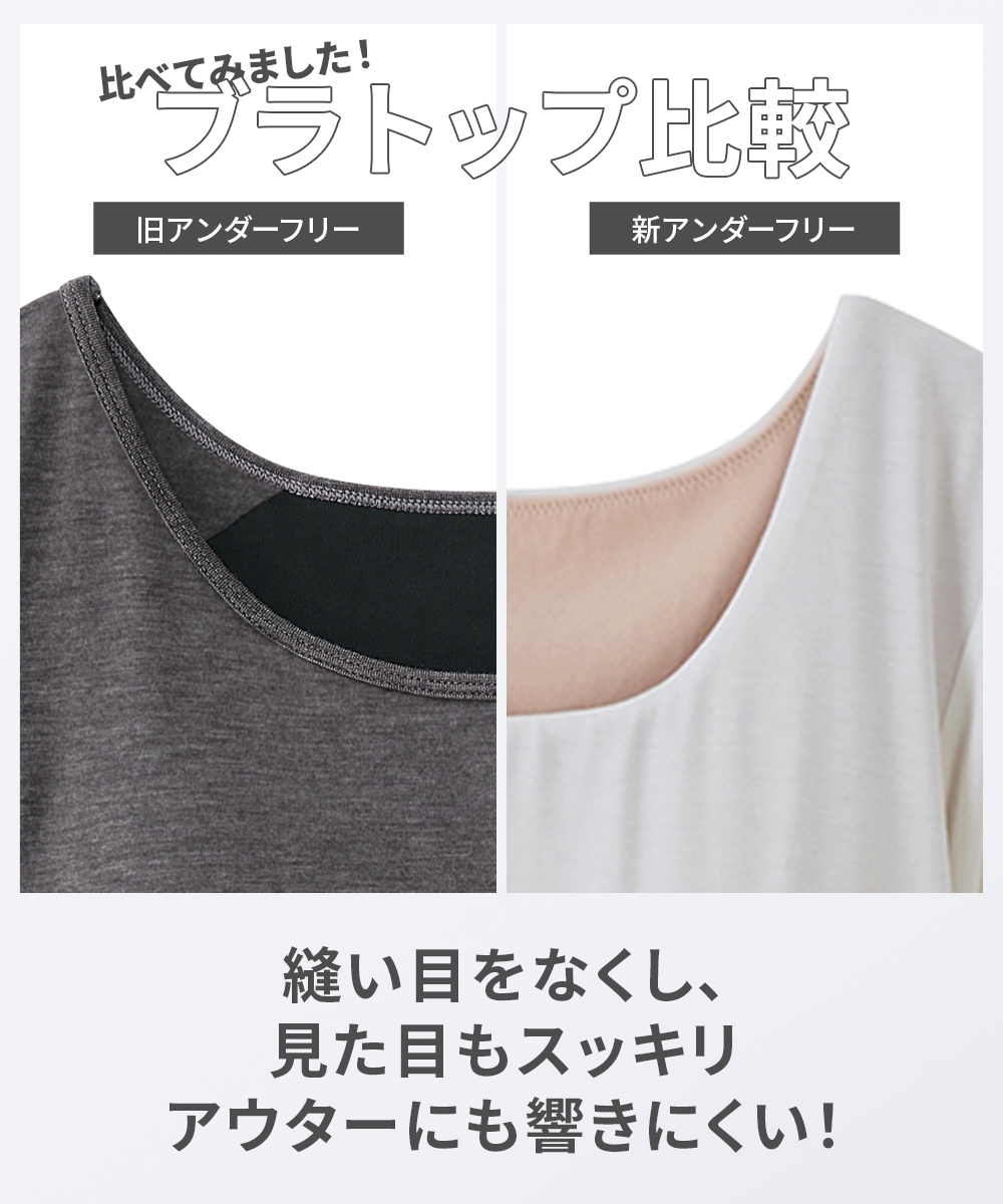アンダーフリー 発熱 ブラトップ長袖インナー(静電防止)10