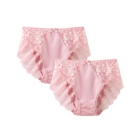 カラフルパレットコーディネートショーツ2枚組（アップルブロッサムフラワー柄）（日本製レース）