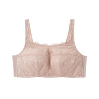 【大きい胸】胸を小さく見せる ノンワイヤー ブラジャー 谷間カバー レースデザイン（DEFGHIJKカップ）