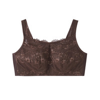 【大きい胸】胸を小さく見せる ノンワイヤー ブラジャー 谷間カバー レースデザイン（DEFGHIJKカップ）