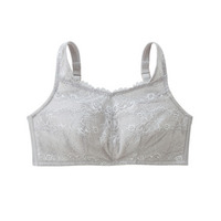 【大きい胸】胸を小さく見せる ノンワイヤー ブラジャー 谷間カバー レースデザイン（DEFGHIJKカップ）