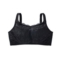 【大きい胸】胸を小さく見せる ノンワイヤー ブラジャー 谷間カバー レースデザイン（DEFGHIJKカップ）