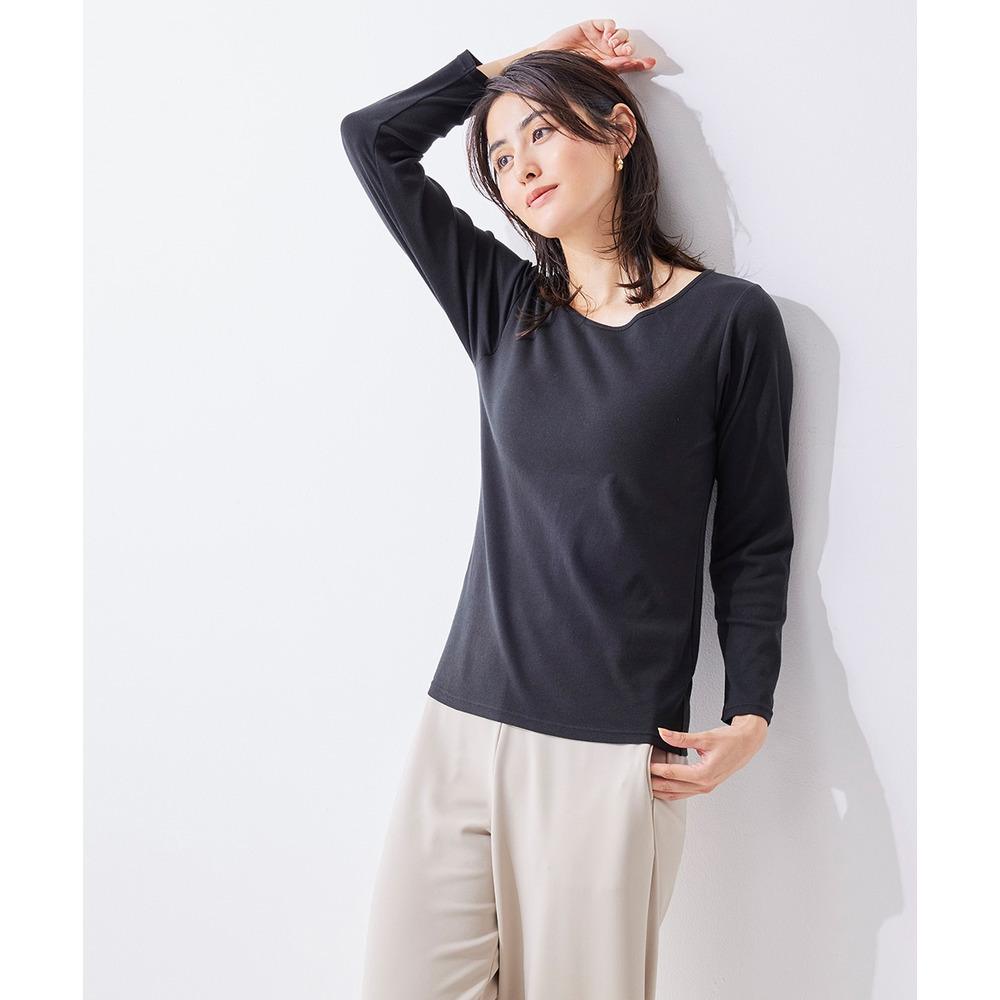 アンダーフリーコットン 綿100%ブラトップ長袖インナー(UVカット)21