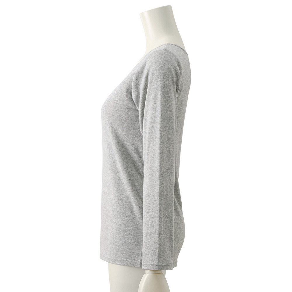 アンダーフリーコットン 綿100%ブラトップ長袖インナー(UVカット)24