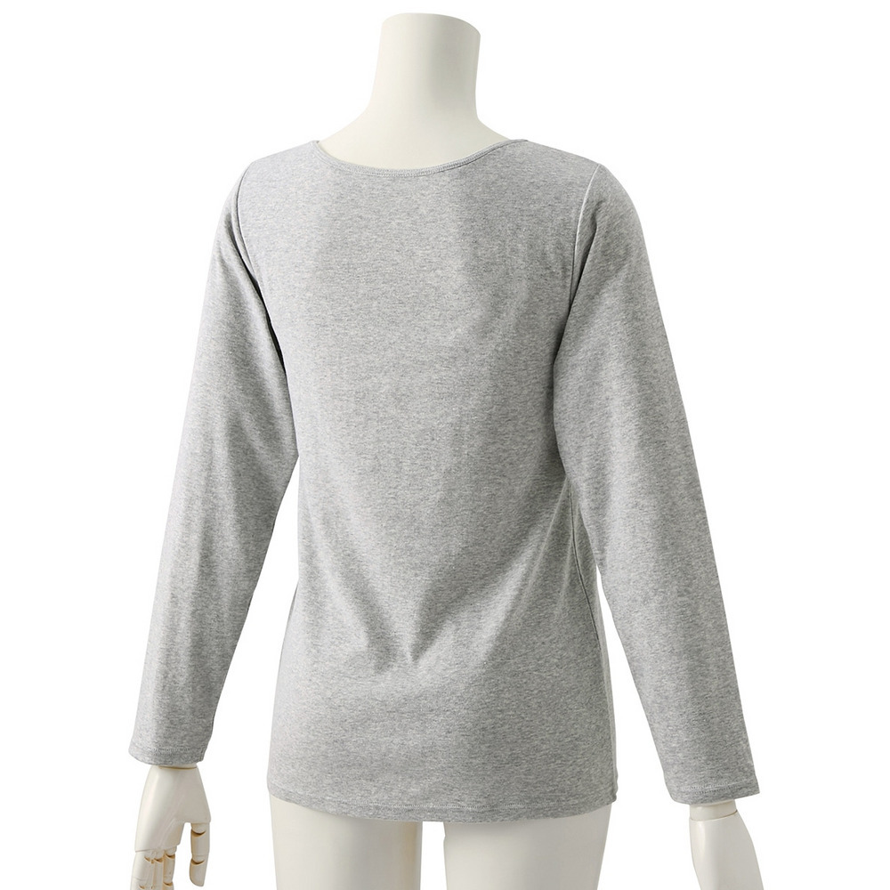 アンダーフリーコットン 綿100%ブラトップ長袖インナー(UVカット)25