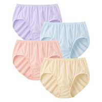 綿１００％天竺　吸汗速乾　ゴムが肌側にあたらないショーツ４枚組（サイズ別はきこみ丈）