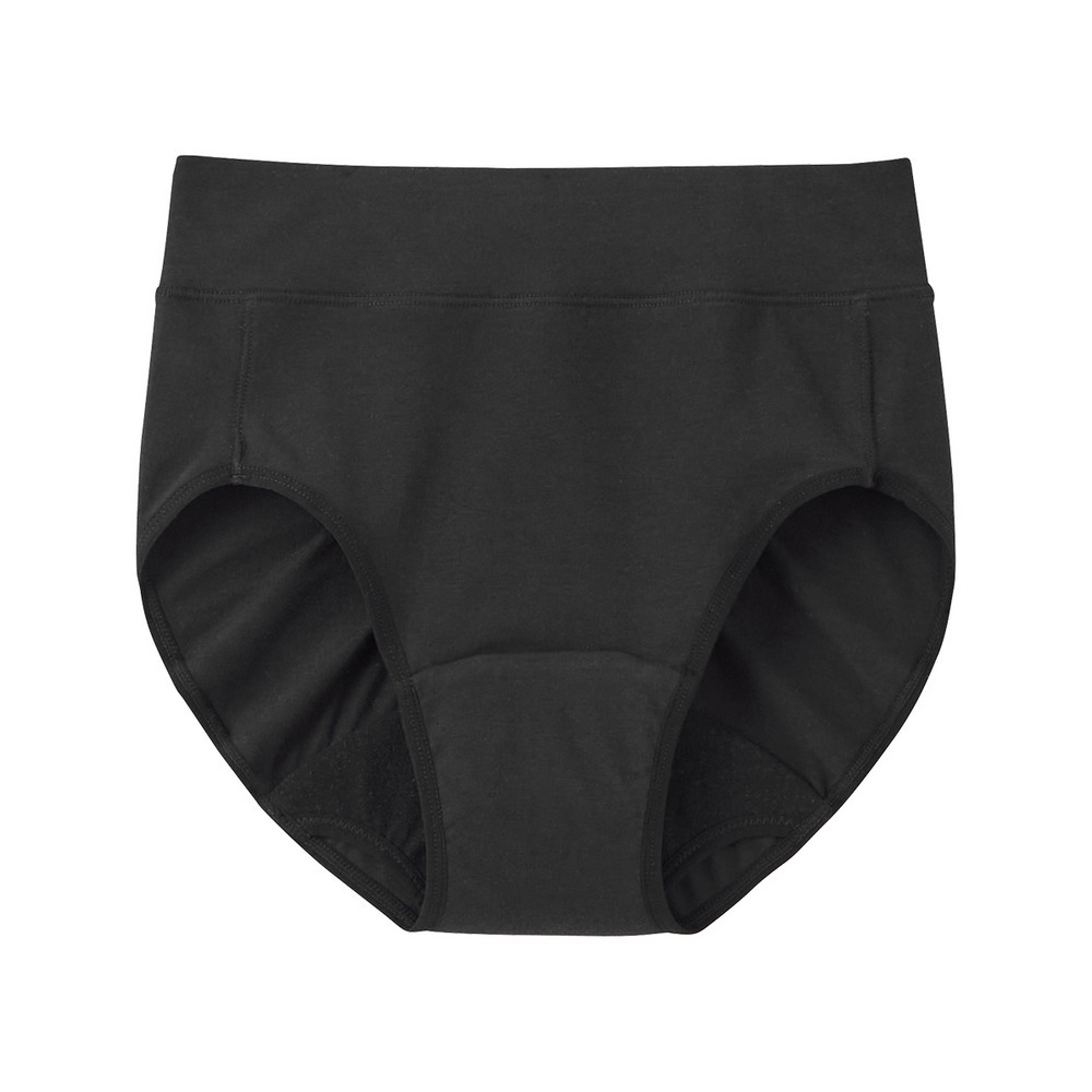 綿混ストレッチ お腹らくちん深ばき丈吸水サニタリーショーツ1