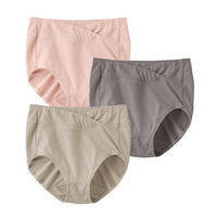 綿混ストレッチ　お腹らくちん深ばき丈ショーツ3枚組