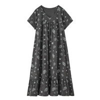 夏の綿100%パジャマ 薄手がうれしい半袖ルームワンピース