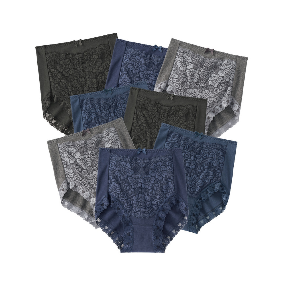 綿100%フライスレーシー深ばきショーツ8枚組1