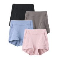 テンセルＴＭ繊維・綿混ストレッチお腹・脚口らくちん深ばき丈ショーツ４枚組