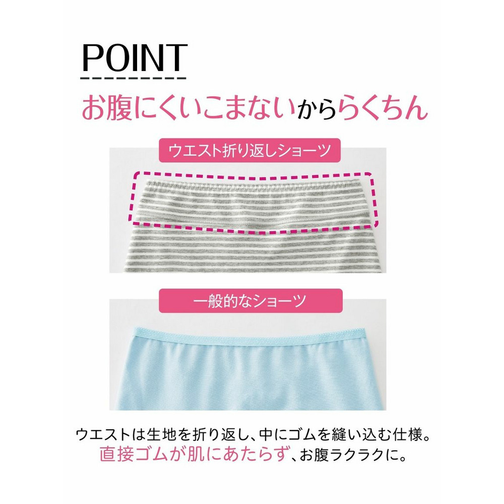 綿混ストレッチお腹・脚口らくちん深ばき丈ショーツ4枚組3