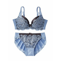 脇高編レースブラジャーショーツセット（トリンプ）