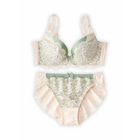 脇高編レースブラジャーショーツセット（トリンプ）