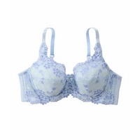 脇高編レースフルカップブラジャー（わすれな草柄）（日本製レース）（トリンプ）（n，FULLRE）