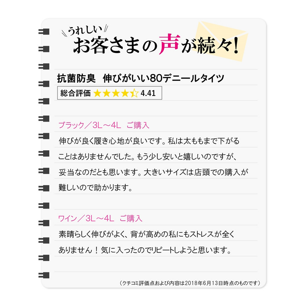 雑誌ラファーファ掲載商品　抗菌防臭　伸びがいい80デニールタイツ16