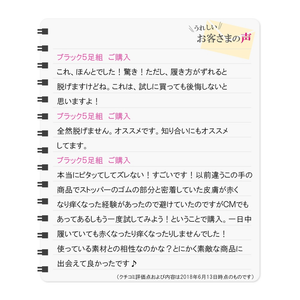 ココピタ　脱げにくい浅履きカバーソックス5足組12