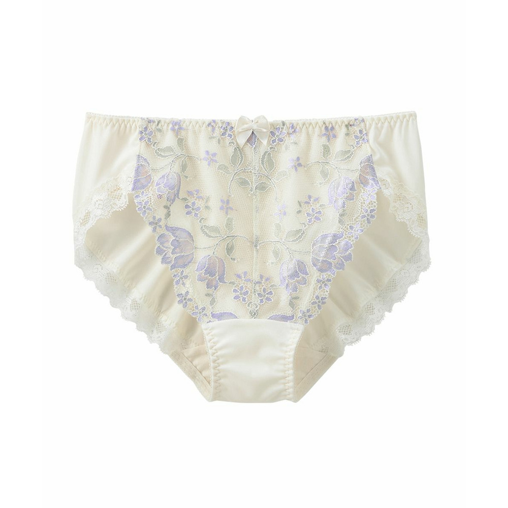 【新色ルビーピンク入荷】やや深ばき丈ペアショーツ(チューリップ柄)(トリンプ)(n,FULLRE)1