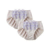 やや深ばき丈線画調レースコーディネートショーツ2枚組（トリンプ）