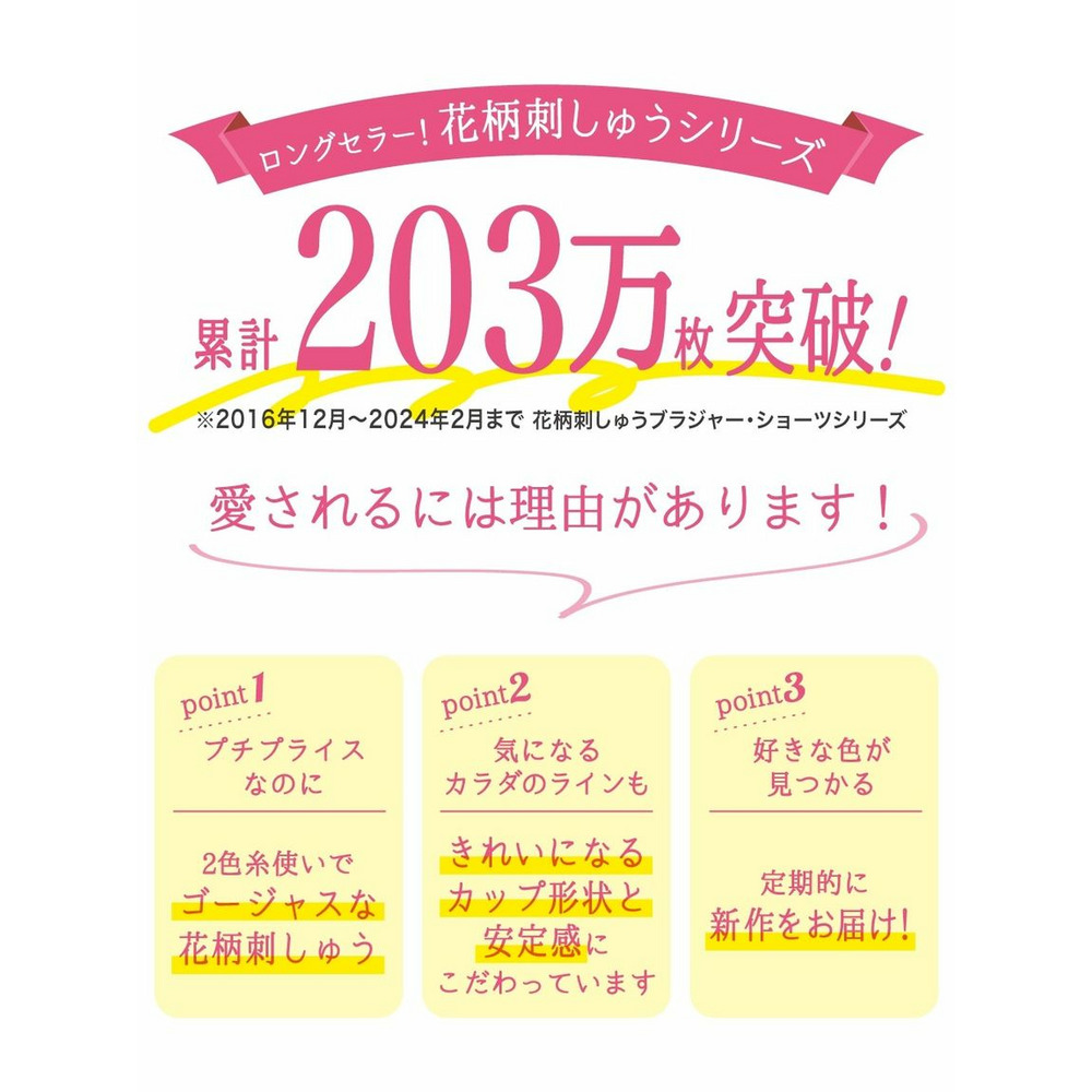 花柄刺しゅうコーディネートショーツ4枚組2