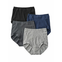 おなかすっぽり超深ばき丈　綿混ストレッチ　ショーツ４枚組