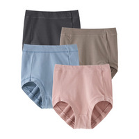 おなかすっぽり超深ばき丈　綿混ストレッチ　ショーツ4枚組
