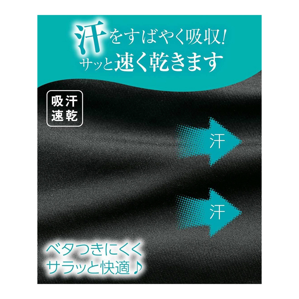 冷感ひんやりしてさらさら　汗取りパッド付フレンチ袖インナー3枚組（UVカット）4