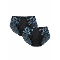 カラフルパレットコーディネートショーツ２枚組（クレマチスフラワー柄）（日本製レース）