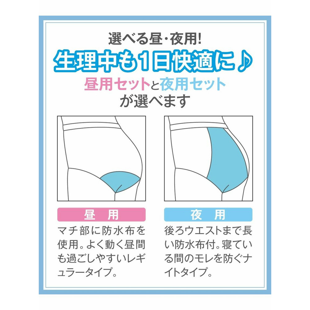 綿100％プリント深ばきサニタリーショーツ昼用4枚組（羽付ナプキン対応）5