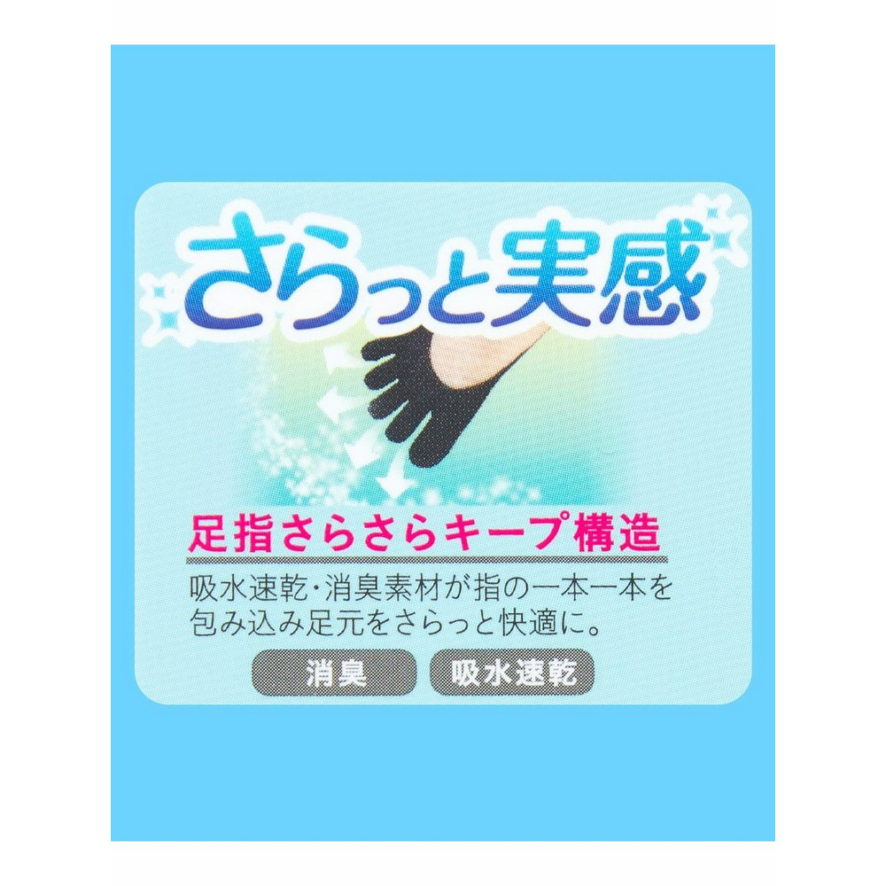 ココピタ　脱げにくい浅履き5本指カバーソックス3足組3