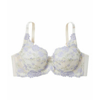 【新色ホワイトラベンダー】脇高フルカップブラジャー（チューリップ柄）（日本製レース）（トリンプ）（n，FULLRE）