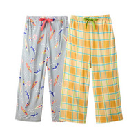 接触冷感　ゆったりシルエット　7分丈リラックスルームパンツ2枚組