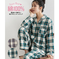 綿１００％ネル前開きパジャマ