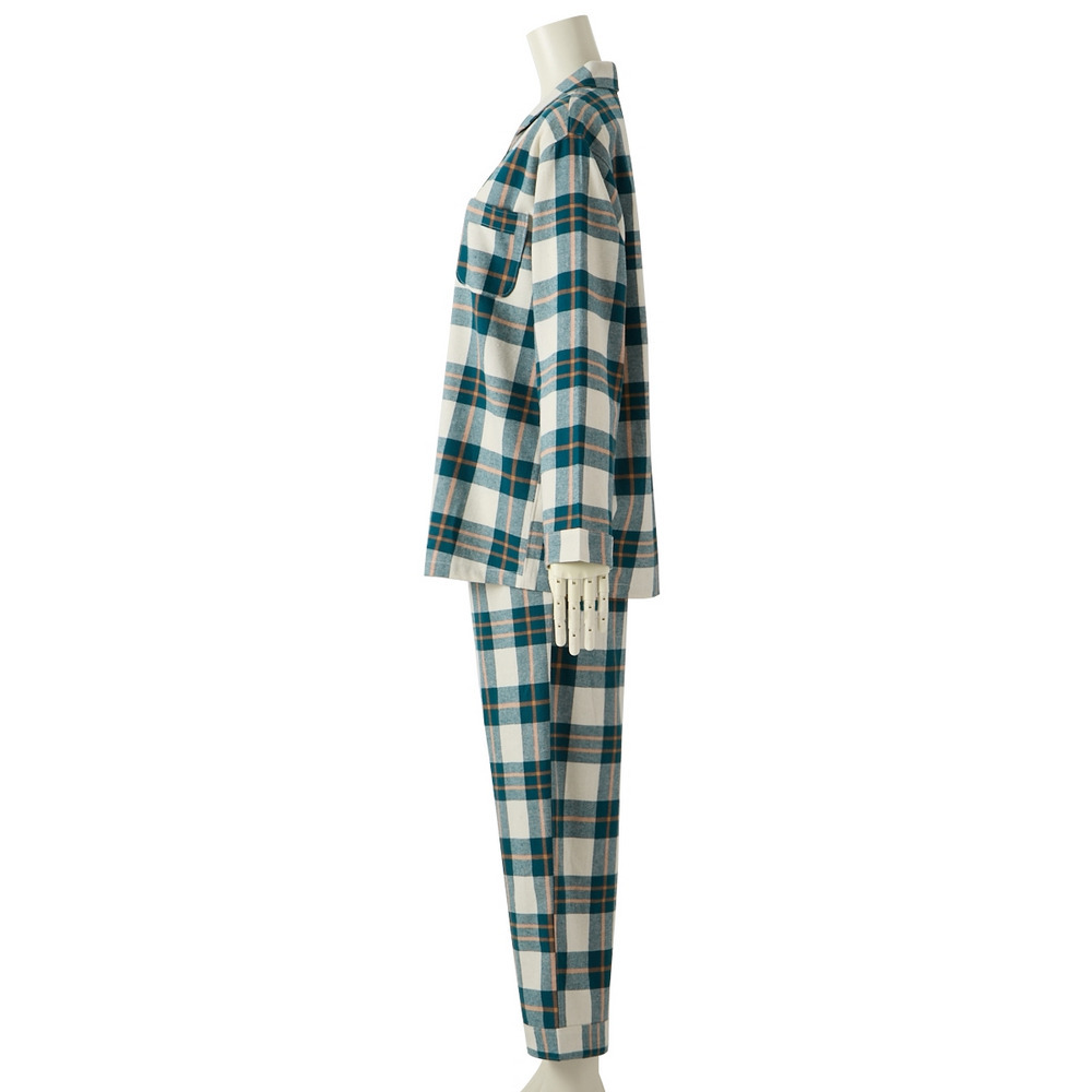 綿100%ネル前開きパジャマ13